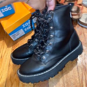 Zara Lace Leather Boots